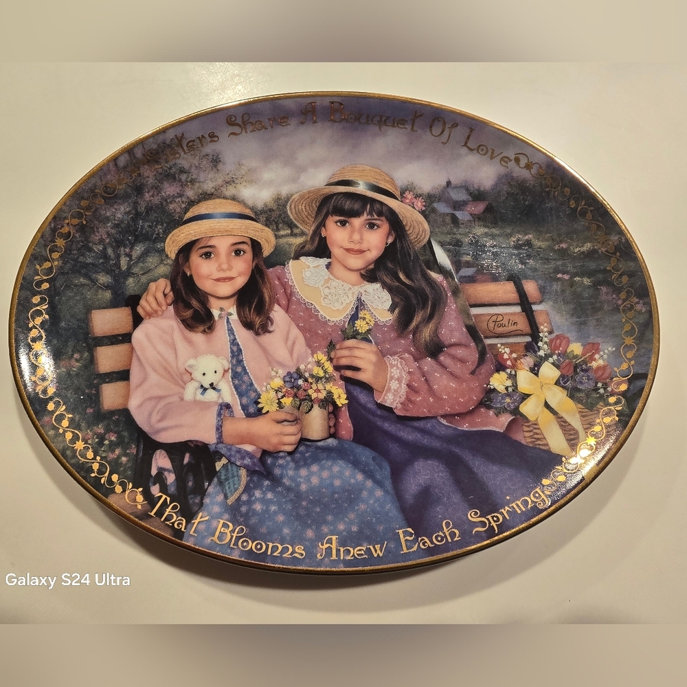 The Bradford Exchange: Sisters Share A Bouquet Of Love Decorative Plate